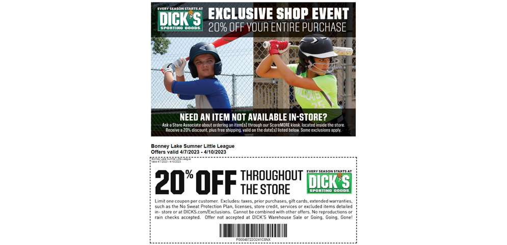 20% off in-store purchases coming April 7th - 10th!